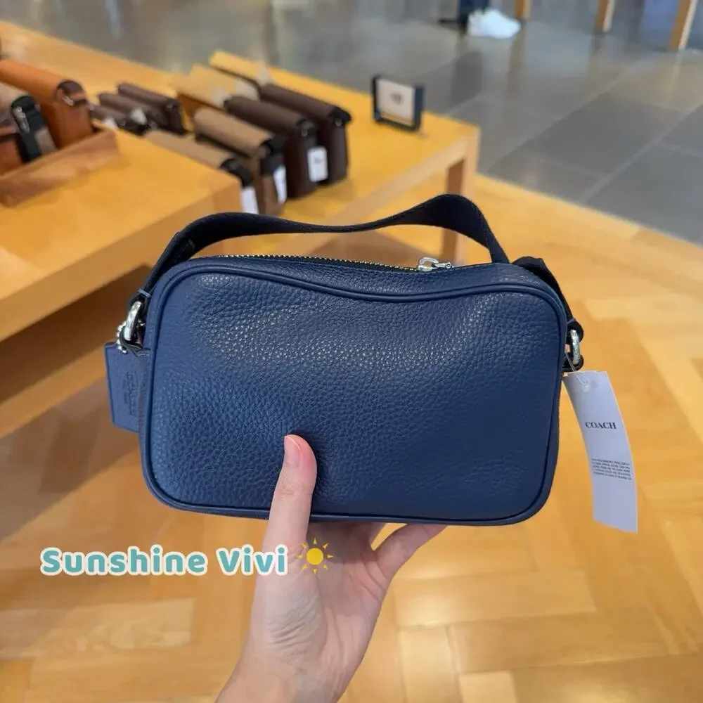 NWT Coach Colton Crossbody Bag 19 CET66 Pebble Leather Deep blue
